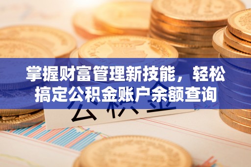 金乡掌握财富管理新技能，轻松搞定公积金账户余额查询