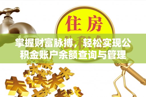 金乡掌握财富脉搏，轻松实现公积金账户余额查询与管理
