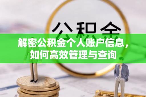 金乡解密公积金个人账户信息，如何高效管理与查询