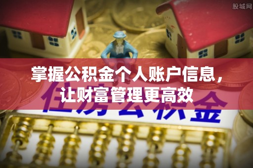 金乡掌握公积金个人账户信息，让财富管理更高效