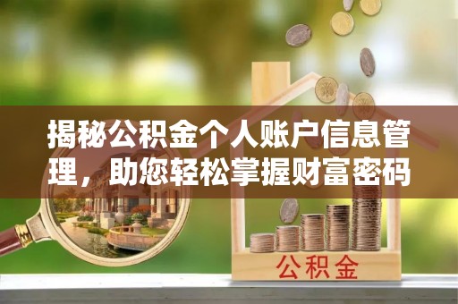 金乡揭秘公积金个人账户信息管理，助您轻松掌握财富密码